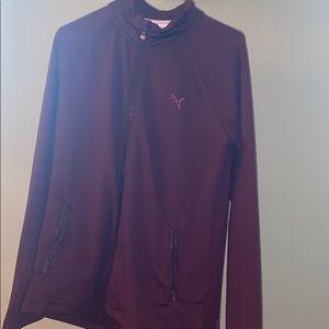 maroon & pink Puma running jacket